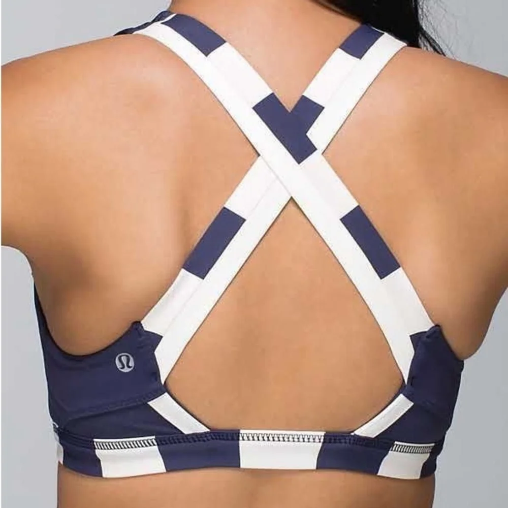 lululemon athletica Deep Navy Scoop Sports Bra with Striped Band - Picture 2 of 6